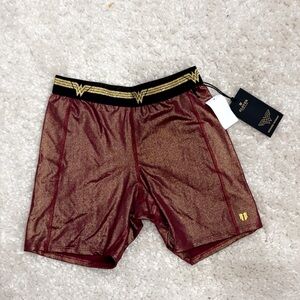 EleVen by Venus Williams Gold and Maroon Athletic Shorts